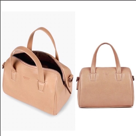 MATT & NAT Cream Tan Mitsuko Mini Bowling Bag Removeable Strap Crossbody Purse - Picture 4 of 8